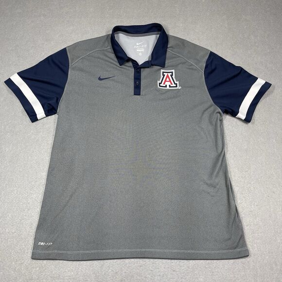 Arizona Wildcats Polo Shirt Mens XL Gray Blue Club Collar Nike Collorblock NCAA - Picture 1 of 12